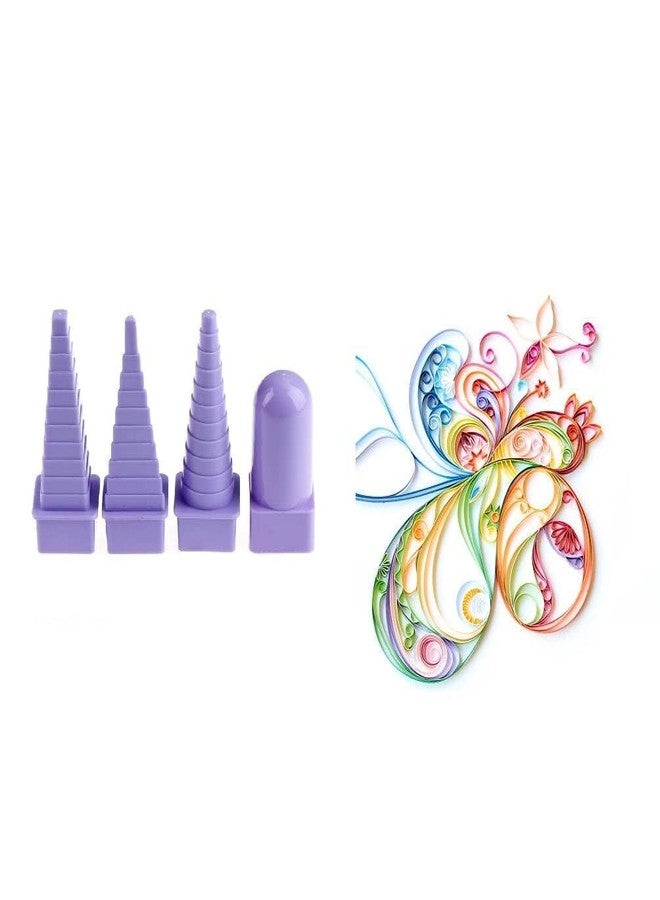 KRYTONE�Paper Craft Square Triangl Circle and Interchangeable Handle Quilling Creation Border DIY Fondant Tool Buddy Bobbin Tower Set of 4 - Image 4